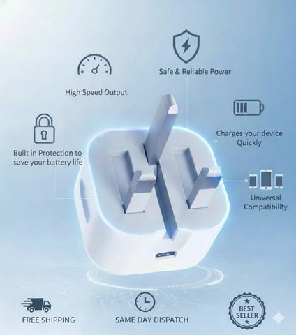 20W USB-C PD Fast Charger Foldable Wall Adaptor Plug for iPhone 17 16 15 14 13