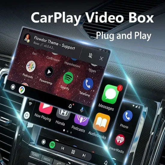 Wireless CarPlay AI box Android Auto Adapter Converter w/ Netflix YouTube Tiktok