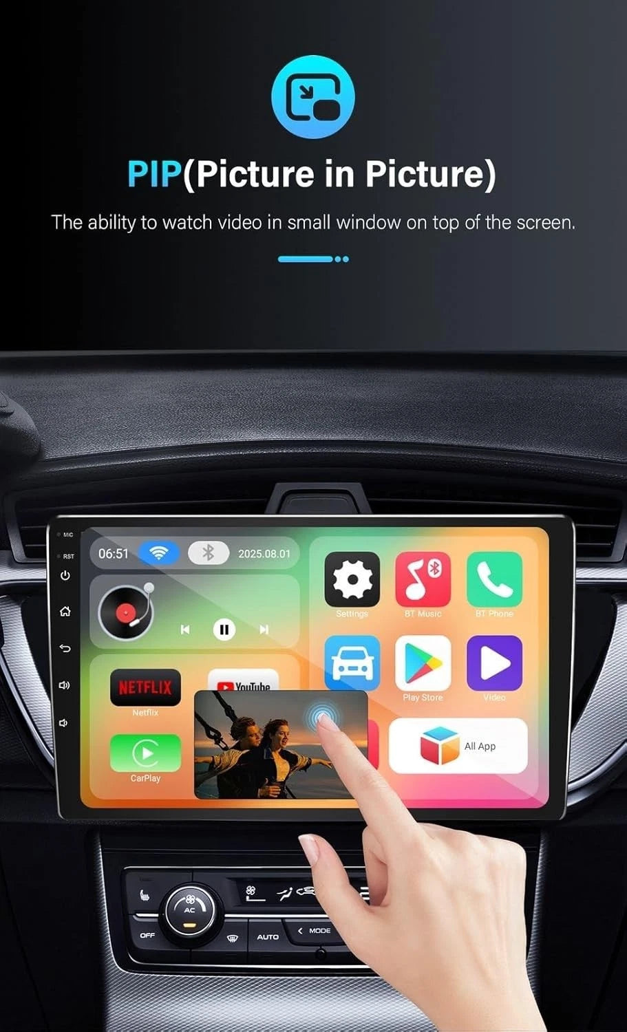 Wireless CarPlay AI box Android Auto Adapter Converter w/ Netflix YouTube Tiktok