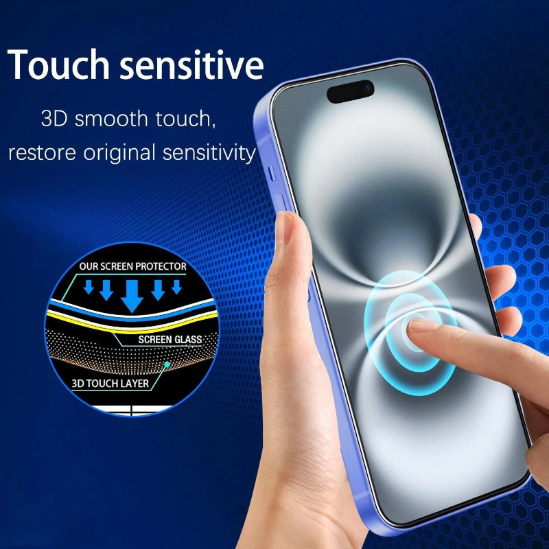 2Pack Durable 3D Tempered glass For iphone 16 plus pro pro max with black edges