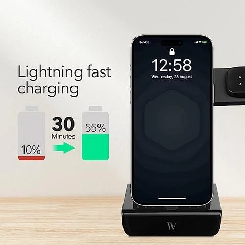 Wireless Charger For iPhone , Apple Watch AirPods 3 in 1 Charging Station Stand