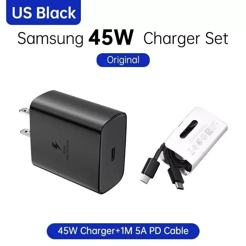 NEW Samsung Galaxy 45 Watts USB-C Super Fast Charging Wall Charger + Cable