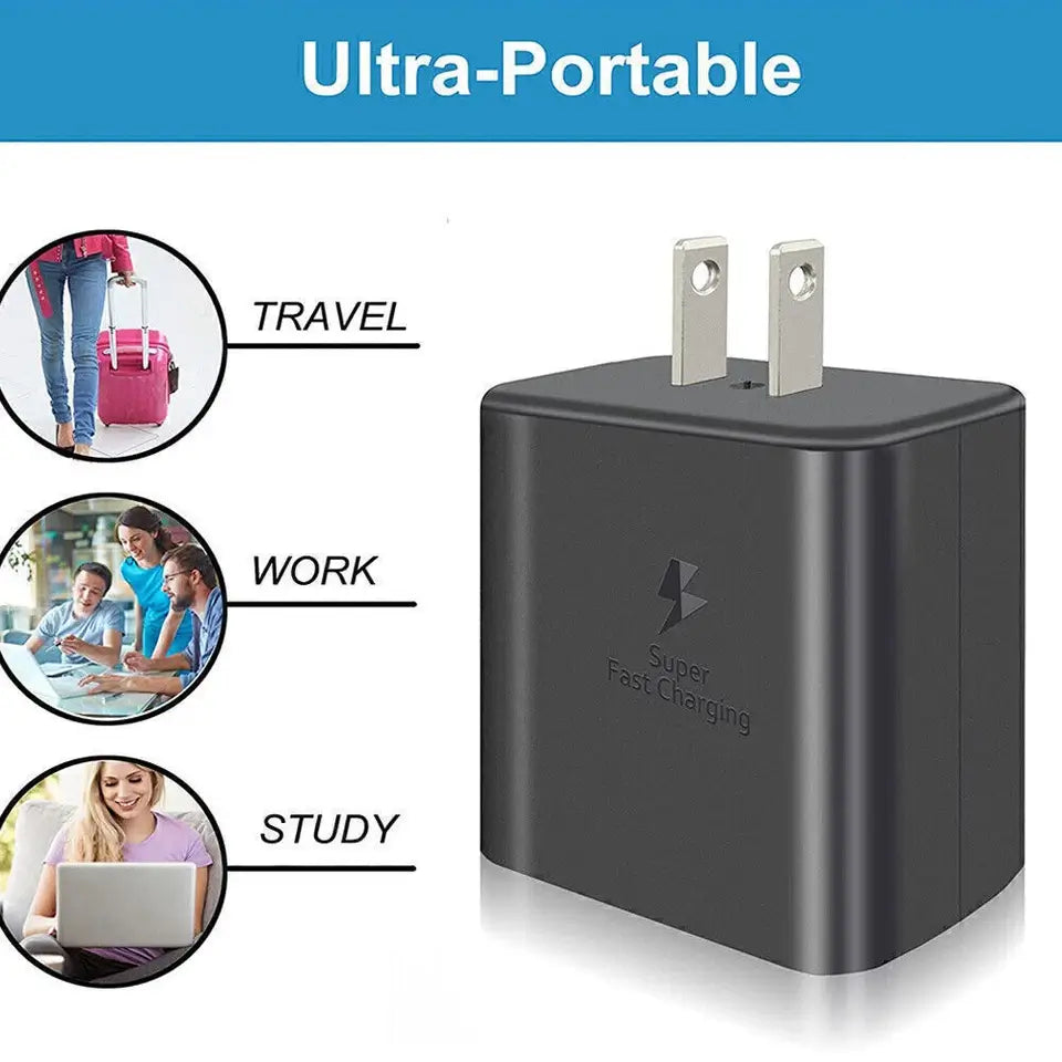 Share 6FT Type Usb-c 45W Super Fast Wall Charger For Samsung Galaxy S23 S22 S21 Plus