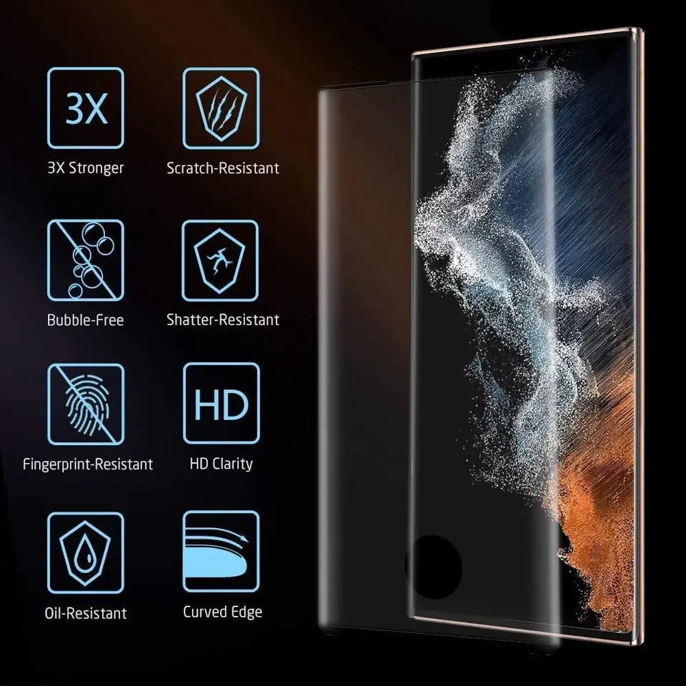 2X Tempered Glass Screen Protector For Samsung S8 S9 S10 S20 S21 S22 S23 S24 A14