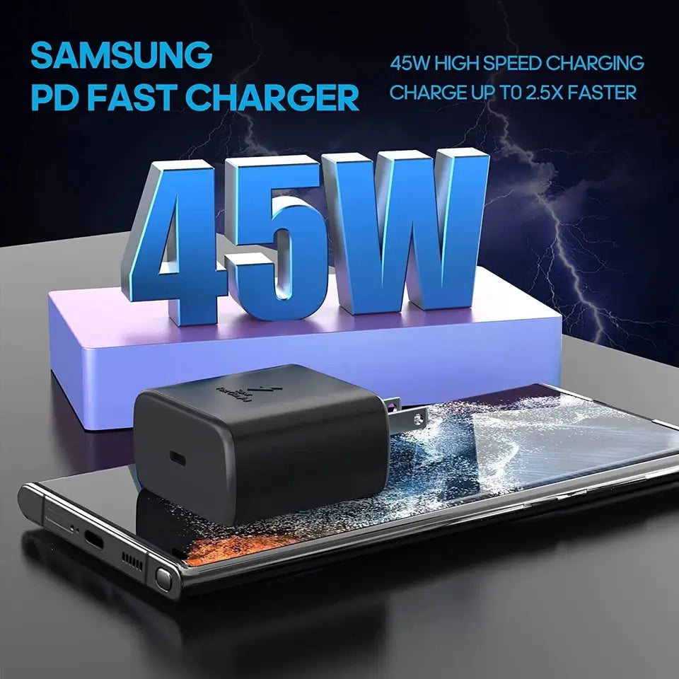 45W Super Fast Wall Charger +6FT Type Usb-c For Samsung Galaxy S23 S22 S21 S24