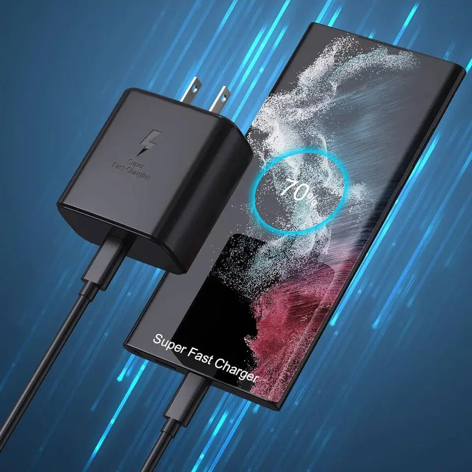 45W Super Fast Wall Charger +6FT Type Usb-c For Samsung Galaxy S23 S22 S21 S24