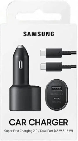 45W Samsung MAX USB-C Cable Dual Port Fast Charging Car Charger 5A NEW Sealed