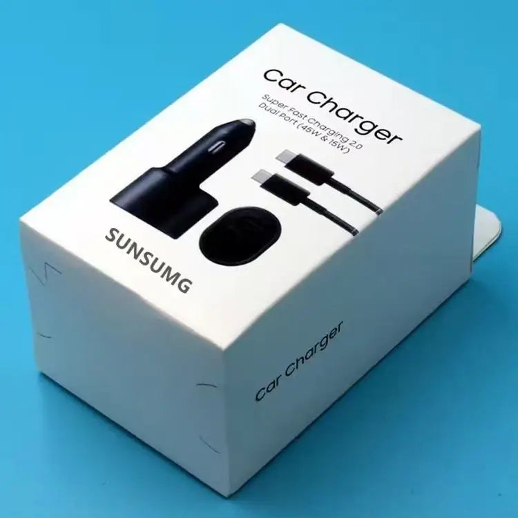 45W Samsung MAX USB-C Cable Dual Port Fast Charging Car Charger 5A NEW Sealed