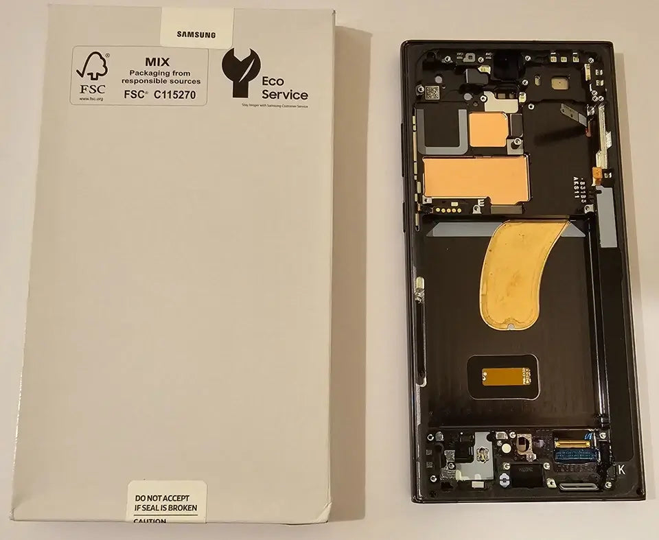 BLACK Samsung Galaxy S23 Ultra SM-S918U AMOLED Screen + Frame Authentic OEM NEW