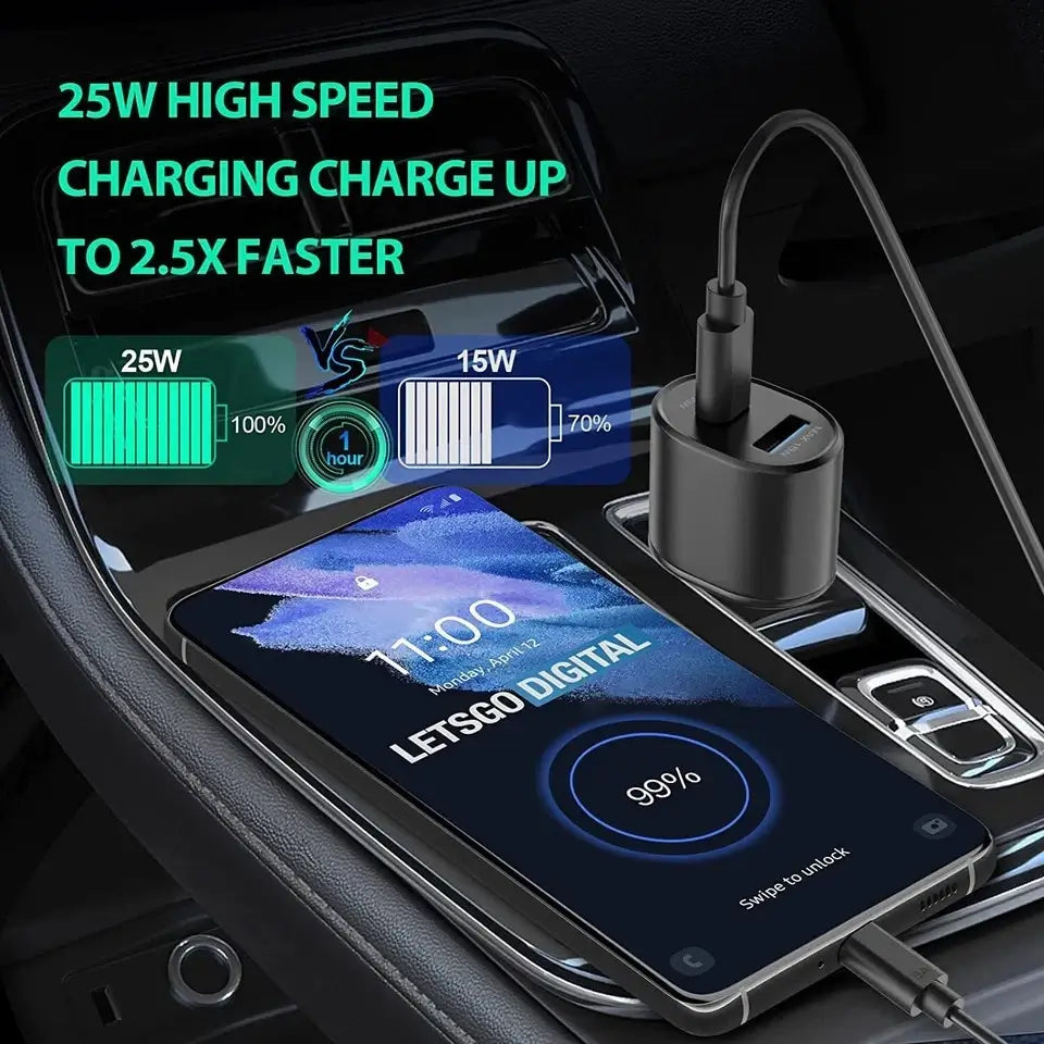 45W Samsung MAX USB-C Cable Dual Port Fast Charging Car Charger 5A NEW Sealed