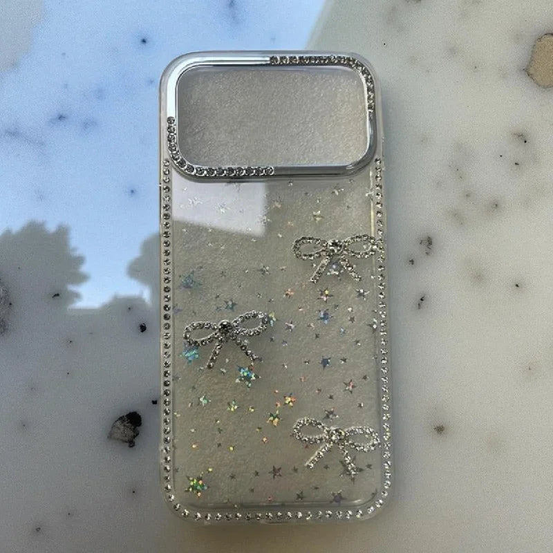 Pearl Glitter Bow iPhone 17 Phone Case
